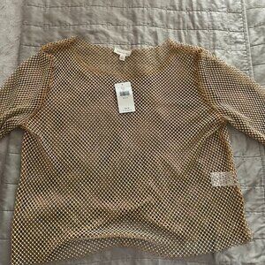 NWT Gold Glitter Mesh Shirt - Medium, Never Worn